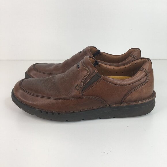 Clarks Unstructured Leather Slip On Comfort Brown Loafers Casual Shoe Size 8M - Picture 10 of 10